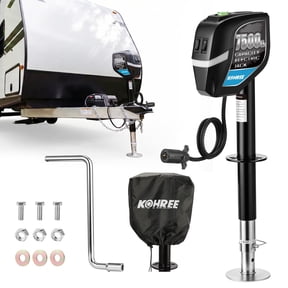 Kohree Electric Trailer Jack 7500lbs with 7 Way Plug,Heavy Duty RV Electric Tongue Jack with Manual Handle & Weatherproof Cover for Travel Trailer A-Frame Camper,22" Lift