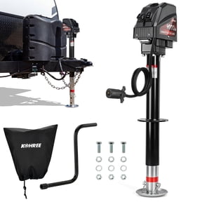 Kohree Electric Trailer Jack 9000lbs with 7 Way Plug,Heavy Duty RV Electric Tongue Jack with Weatherproof Cover & Manual Crank Handle for Travel Trailer A-Frame Camper,22" Lift