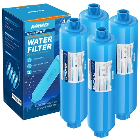 Kohree RV Inline Water Filter, Reduces Chlorine, Bad Taste, Odor, NSF Certified for Campers, Garden,Marine, ( 4 Pack Blue) price history and forecast - Kohree HY1641