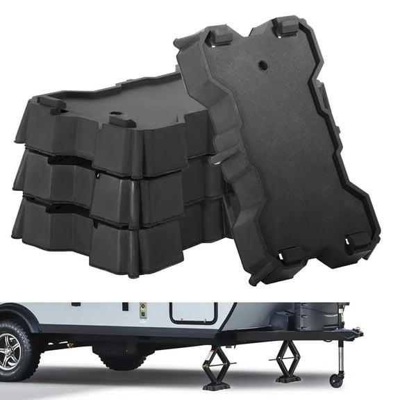 Kohree 4 Pack RV Stabilizer Jack Pads, 10000 lbs Load Capacity,RV Leveling Scissor Jack Block for Travel Trailer Camper 5th Wheels, Fits Foot Base 8.75"-9.5" x 5.5"
