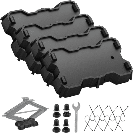 Kohree 4 Pack RV Stabilizer Jack Pads, 10000 lbs Load Capacity,RV Leveling Scissor Jack Block for Travel Trailer Camper 5th Wheels, Fits Foot Base 8.75"-9.5" x 5.5"