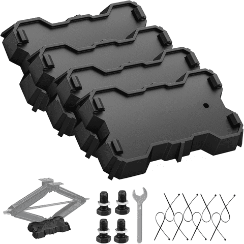 Kohree 4 Pack RV Stabilizer Jack Pads, 10000 lbs Load Capacity,RV Leveling Scissor Jack Block for Travel Trailer Camper 5th Wheels, Fits Foot Base 8.75"-9.5" x 5.5"