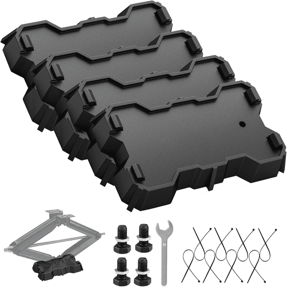 Kohree 4 Pack RV Stabilizer Jack Pads, 10000 lbs Load Capacity,RV Leveling Scissor Jack Block for Travel Trailer Camper 5th Wheels, Fits Foot Base 8.75"-9.5" x 5.5"