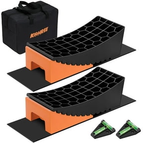 Kohree RV Leveling Blocks ,Up to 35000 LBS, Camper Leveling Blocks with Chocks, Anti-Slip Mats, Carry Bag, RV Leveling System for Travel Trailers, 4" Max Leveling Height, 2 Packs, Orange
