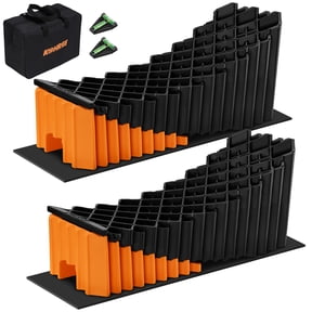 Kohree RV Leveling Blocks 5 inch,Upgraded Up to 50000 LBS, 2 Pack Camper Leveling Blocks with Chocks, Anti-Slip Mats, Carry Bag for Travel Trailers
