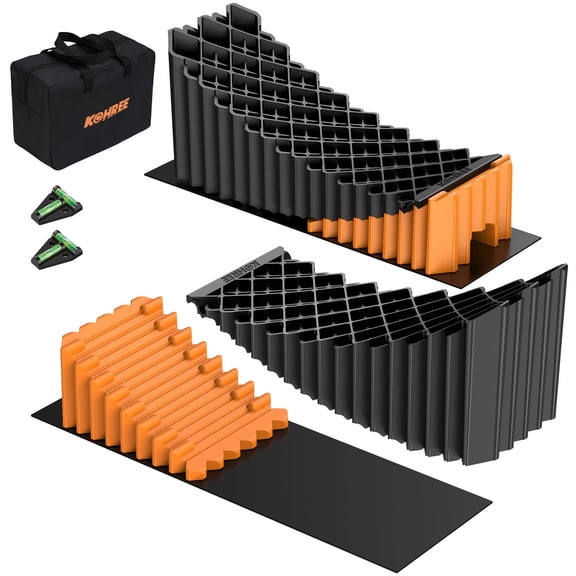 Kohree RV Leveling Blocks 5 inch,Upgraded Up to 50000 LBS, 2 Pack Camper Leveling Blocks with Chocks, Anti-Slip Mats, Carry Bag for Travel Trailers