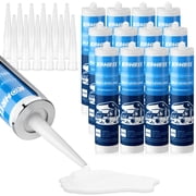 Kohree RV Roof Sealant , White Self-Leveling Lap Sealant for RV Home Repair - 12 Pack,10.1 Fl OZ