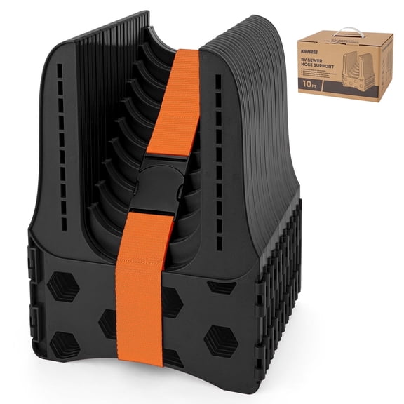 Kohree RV Sewer Hose Support,Heavy-Duty with Height Adjustable for Campers,Black - 10-Foot