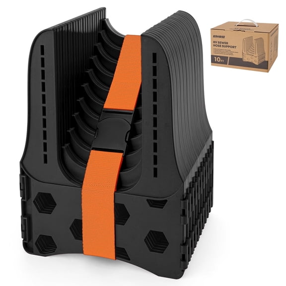 Kohree RV Sewer Hose Support,Heavy-Duty with Height Adjustable for Campers,Black - 10-Foot