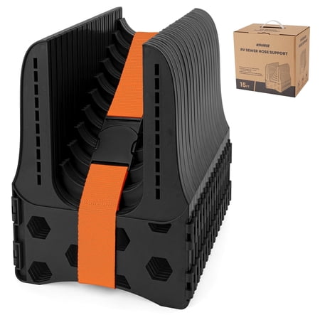 Kohree RV Sewer Hose Support,Heavy-Duty with Height Adjustable for Campers,Black - 15-Foot