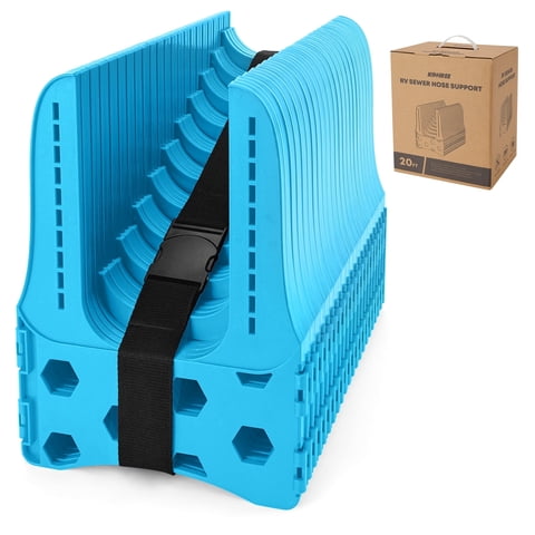 Kohree RV Sewer Hose Support,Heavy-Duty with Height Adjustable for Campers,Blue - 20-Foot