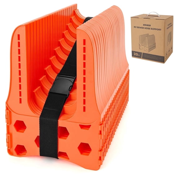 Kohree RV Sewer Hose Support,Heavy-Duty with Height Adjustable for Campers,Orange - 20-Foot