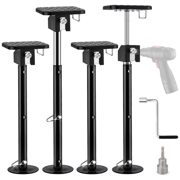 Kohree 4 Pack RV Slide Out Support Jacks with a Flat Top Support Block,Total up to 20,000lb Adjust from 20"-49",Heavy Duty Stabilizer Jacks for Camper Trailer 5th wheel and Class A RV