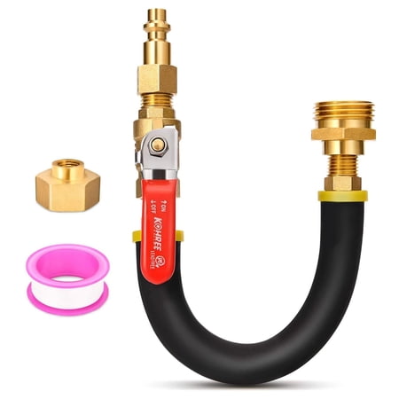 Kohree RV Winterization Kit Sprinkler Blowout Adapter - Shut Off Valve for Camper Travel Trailer