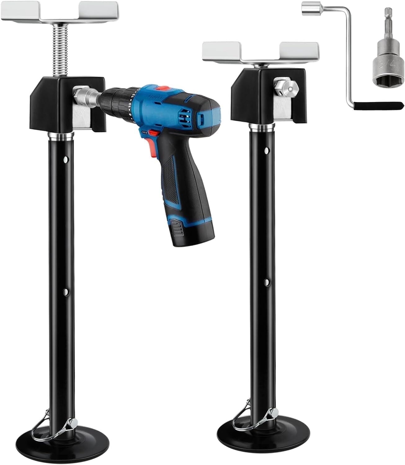 Kohree Set of 2 RV Slide Out Support Stabilizer Jacks 5000lbs Adjust 20"-49" by Power Drill for Travel Trailer