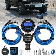 Kohree 4 Tire Inflation & Deflation System, Up to 200" Wheelbase, Fast Air Up Air Down Kit, 13FT+8.2FT Air Hose & Digital Pressure Gauge for Truck Car Motorcycl