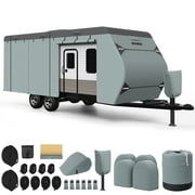 Kohree Travel Trailer RV Cover 7 Layers top Fits 22'-24' Reinforced windproof side-straps Anti-UV water-resistance heavy duty for Trailer RV