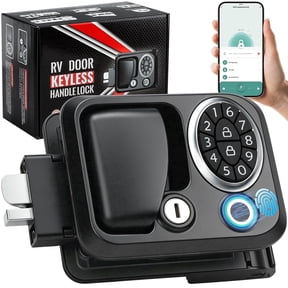 Kohree 4-in-1 RV Keyless Entry Door Lock, Smart RV Door Lock with Fingerprint & App Control, Bluetooth, Password, Keys - Upgraded Replacement for Travel Trailer & Camper Door