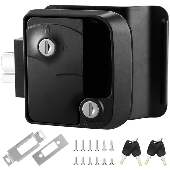 Kohree Upgraded RV Door Lock with Paddle Deadbolt, 100% Zinc Alloy, Camper Entry Door Latch, RV Lock Replacement Kit with 4 Keys, for Cargo Hauler Horse Trailer Truck, Black