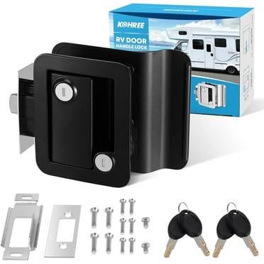 Kohree Upgraded RV Entry Door Lock with Paddle Deadbolt, Replacement RV Door Lock with Keys for Travel Camper Trailer,Black