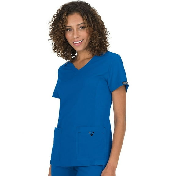 koi Basics Women's Katie Mock Wrap Solid Scrub Top
