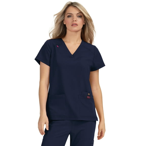 Koi Betsey Johnson 3-Pocket Classic V-Neck Freesia Scrub Top for Women