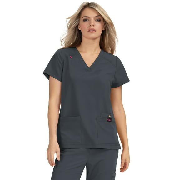 Koi Betsey Johnson 3-Pocket Classic V-Neck Freesia Scrub Top for Women