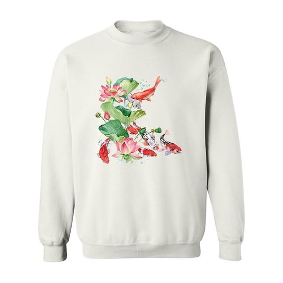 Koi Carp Design Sweatshirt Women -Image by Shutterstock, Female Medium