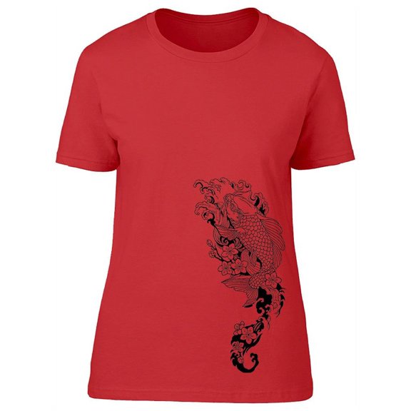 Koi Carp Fish Swimming T-Shirt Women -Image by Shutterstock, Female Small