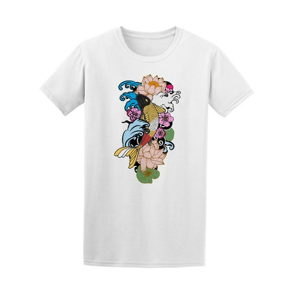 Koi Carp Japanese Tattoo Style T-Shirt Men -Image by Shutterstock, Male Small