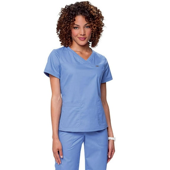 Koi 'Classics' Women's Nicole Crossover V-Neck Solid Scrub Top Scrub Top