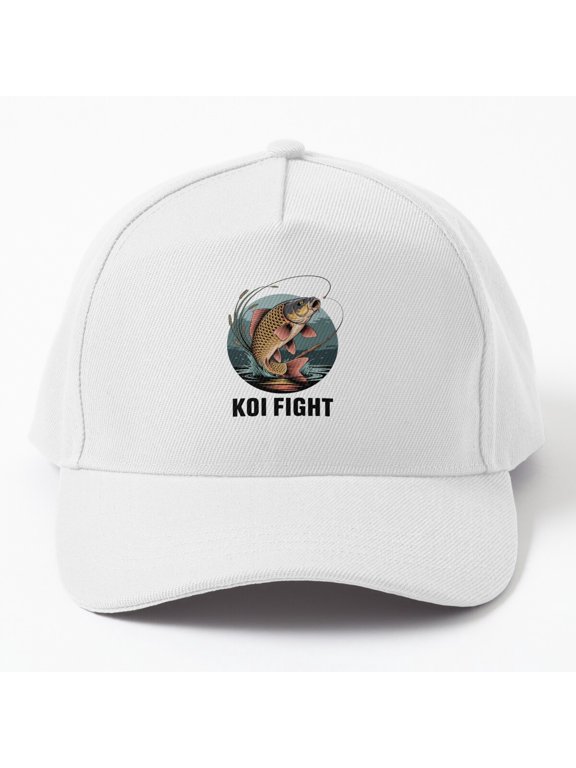Koi Fight Baseball Cap, Fishing and Inner Strength Art Graphic Design, Classic Hat
