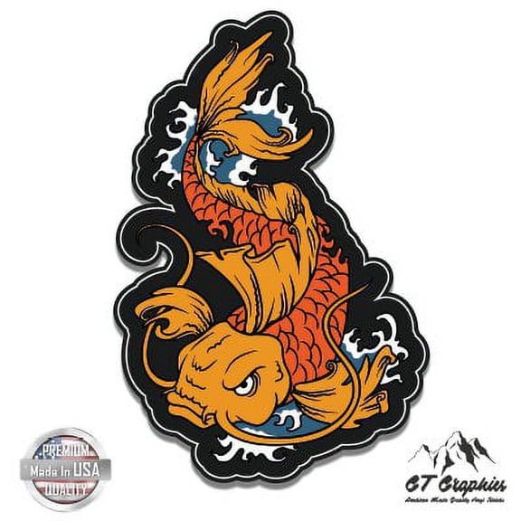 Koi Fish - 3" Vinyl Sticker - For Car Laptop I-Pad Phone Helmet Hard Hat - Waterproof Decal