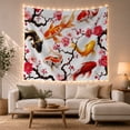 thumbnail image 1 of Koi Fish and Cherry Blossoms on a Pale Background, Serene Japanese Inspired for Nature Lovers, Floral Wall Art, Housewarming Gift Tapestry Wall Hanging for Living Room and Bedroom, 1 of 7