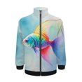 thumbnail image 1 of Koi Fish Colorful Jacket Men's Street Cool Long Sleeves Coat Personality Tops Oversized Zipper Jackets Male Clothes, 1 of 7