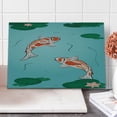 thumbnail image 1 of Koi Fish Cutting Board, 2 Japanese Koi Swimming in the Pond with Waterlilies Art Illustration, Decorative Tempered Glass Cutting and Serving Board, in 3 Sizes, by Ambesonne, 1 of 2