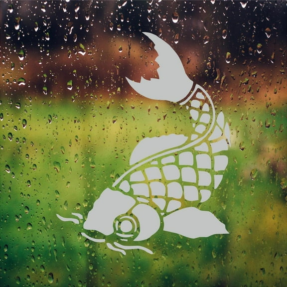Koi Fish Etched Glass Decals Vinyl Shower Door Window