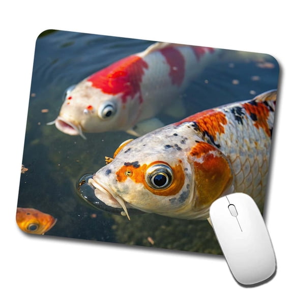 Koi Fish Eyes Close Up Pond Mouse Pad Low Profile Gaming Mat