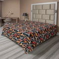 thumbnail image 1 of Ambesonne Koi Fish Flat Bedding Sheet Soft Top Sheet, Japanese Carp Peaceful Art, King, Dark Petrol Blue and Orange, 1 of 1