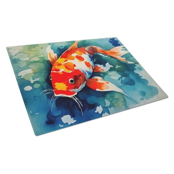 Koi Fish Glass Cutting Board Large 12 in x 15 in