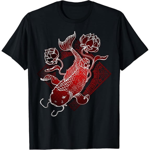 Koi Fish Graphic Design Japanese Red Koi Funny Gift T-Shirt - Walmart.com