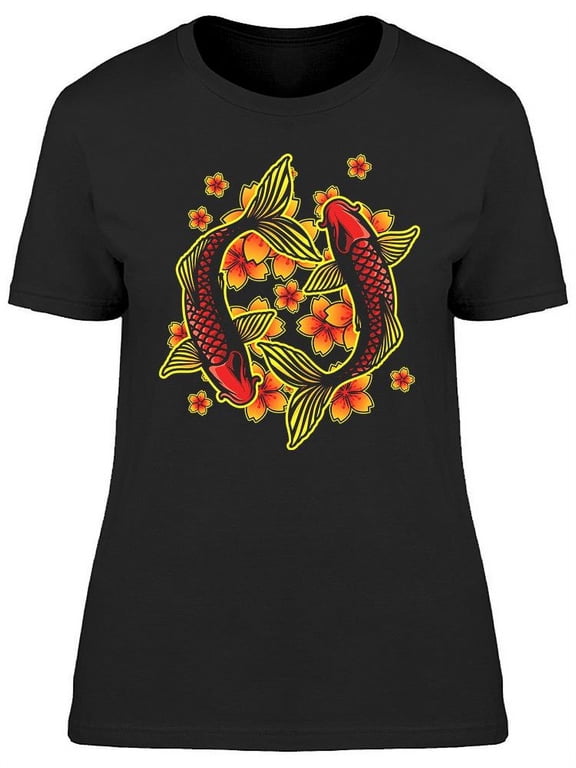 Koi Fish Graphic T-Shirt Women -Image by Shutterstock, Female Large
