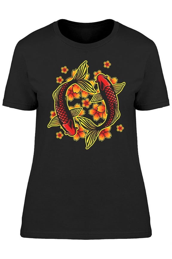 Koi Fish Graphic T-Shirt Women -Image by Shutterstock, Female Large