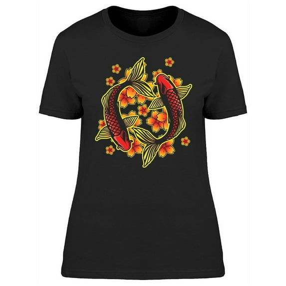 Koi Fish Graphic T-Shirt Women -Image by Shutterstock, Female Medium