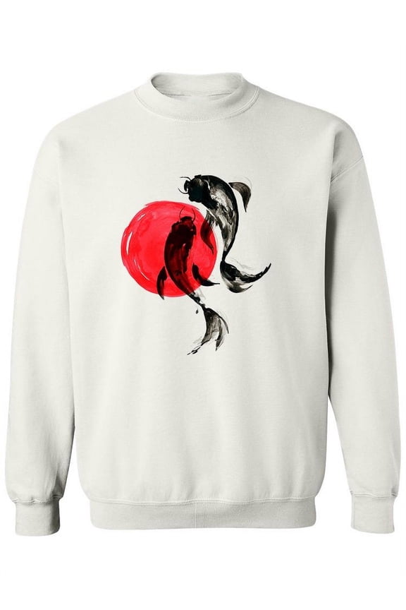 Koi Fish Japanese Style Sweatshirt Women -Image by Shutterstock, Female Large