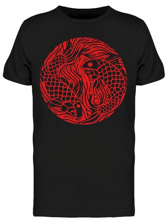 Koi Fish Logo Art Graphic T-Shirt Men -Image by Shutterstock, Male Large