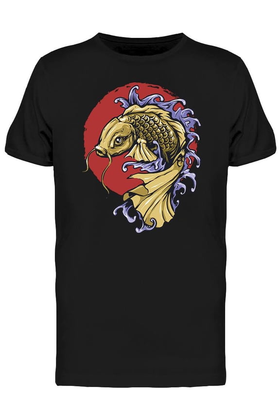 Koi Fish Logo Graphic T-Shirt Men -Image by Shutterstock, Male XX-Large