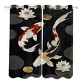 thumbnail image 1 of Koi Fish Lotus Pond Art Sunshade Curtains Home Bedroom Living Room Dining Room Home Decor Window Drapes 2 PCS, 1 of 5