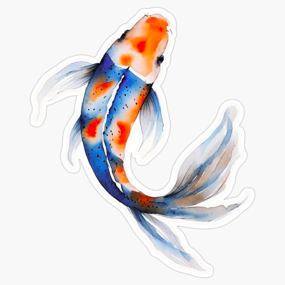 Koi Fish Magic Mythical Glowing Fantasy Aquatic Art Vinyl Sticker