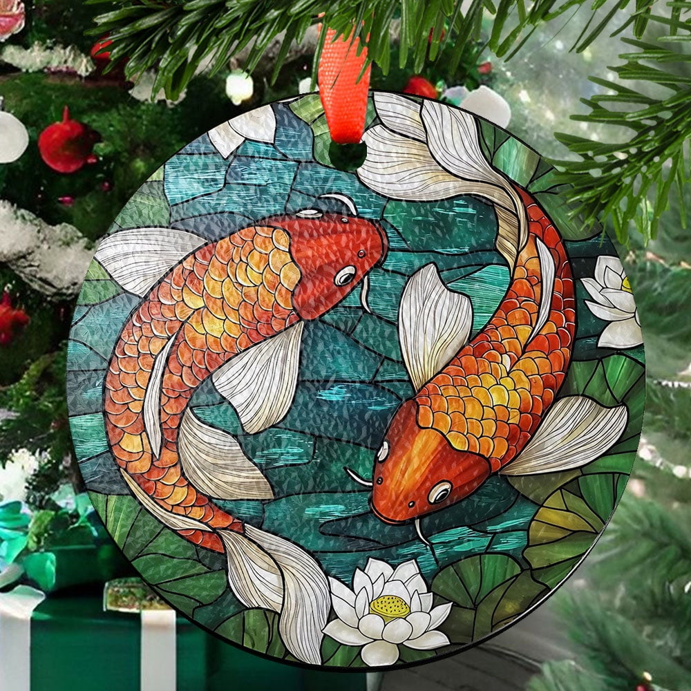 Gallery Detail: Koi Fish Ornament Suncatcher Koi Fish Glass Window Hanging Koi